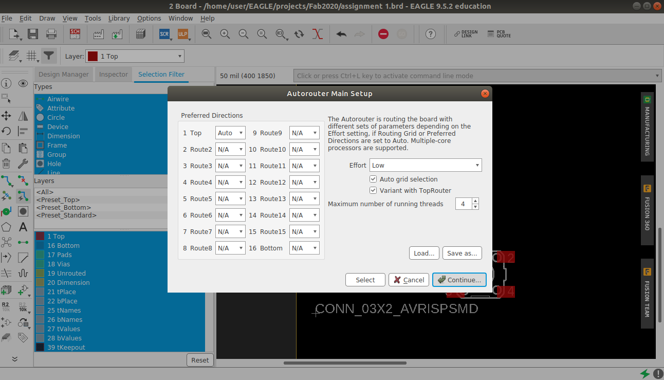 auto route setting